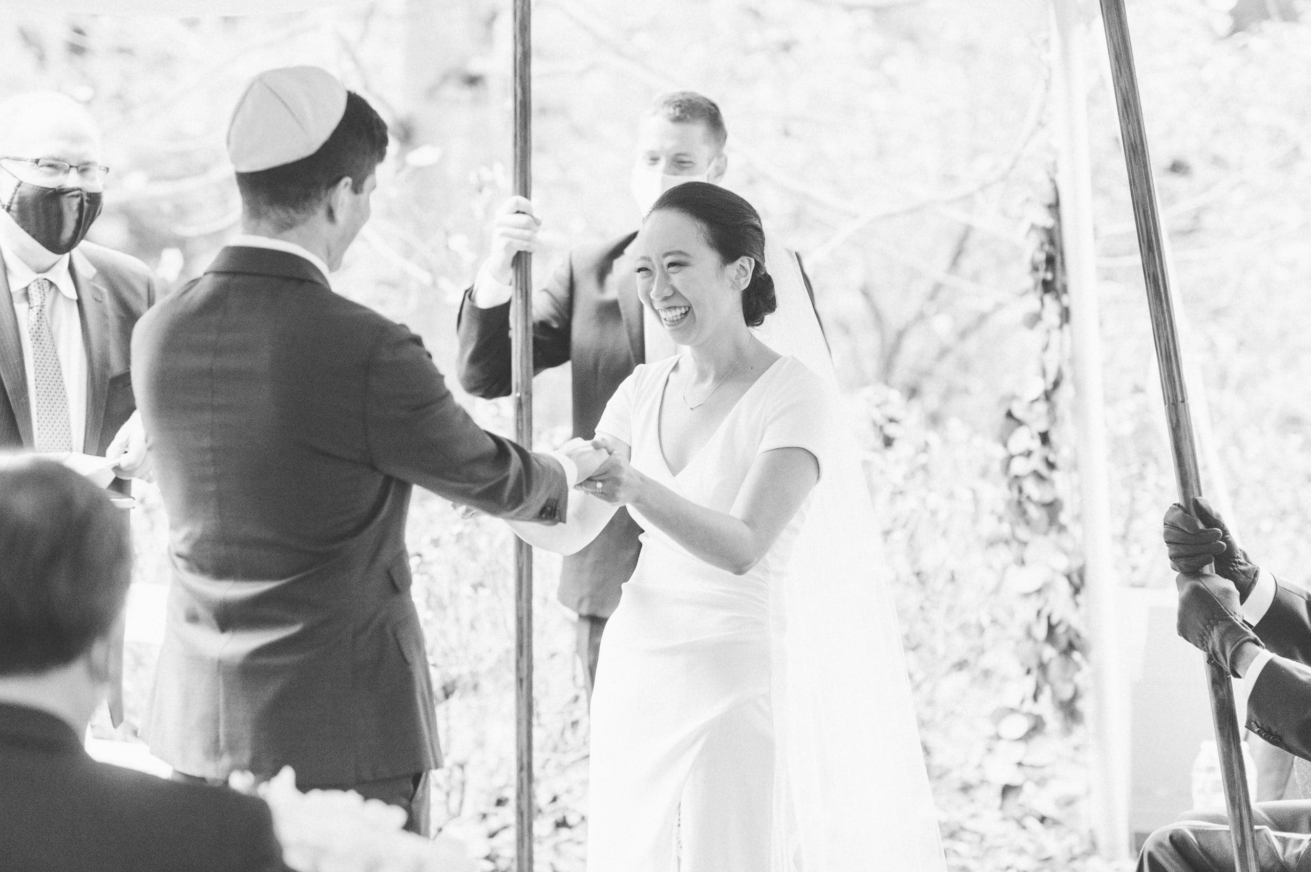 COVID19 Intimate micro-wedding at Reeves Reed Arboretum with Ketubah signing and Chinese tea ceremony, captured by fun, candid, documentary NJ wedding photographer Ben Lau.