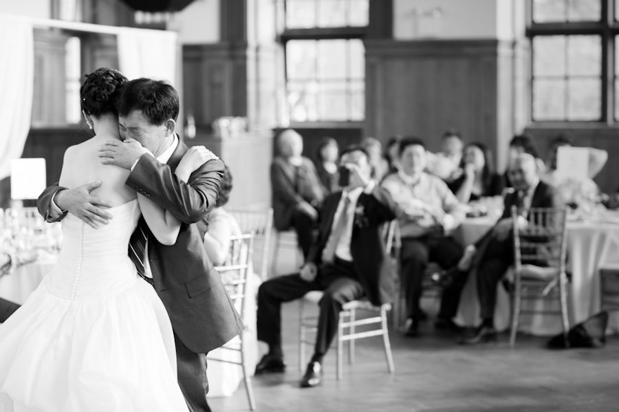 Bride dances with her father during their father-daughter dance at Snug Harbor, Staten Island. Captured by New York City wedding photographer Ben Lau.
