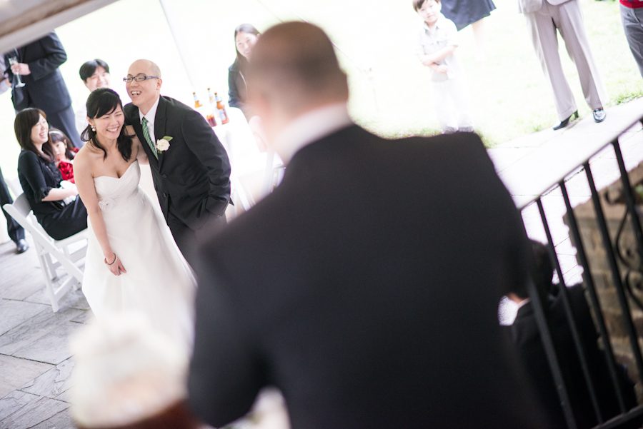 Best man's speech at the Mountain Lakes House in Princeton, NJ. Captured by awesome NJ wedding photographer Ben Lau.