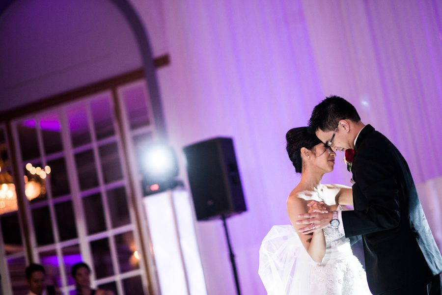 Sandra and Paul's first dance on their wedding day in Montreal, QC. Captured by destination wedding photographer Ben Lau.