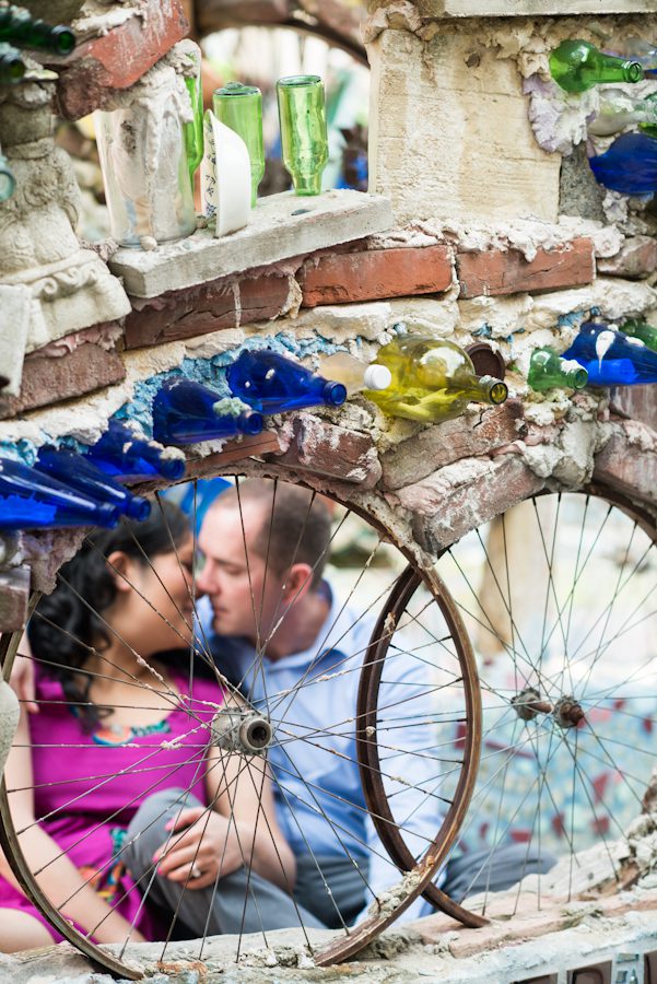Engagement session at the Magic Gardens in Philadelphia, PA. Captured by awesome NJ wedding photographer Ben Lau.