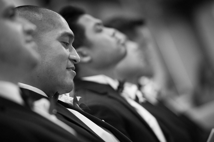 Wedding ceremony at Loyola in Baltimore, MD. Captured by awesome Ben Lau Photography.