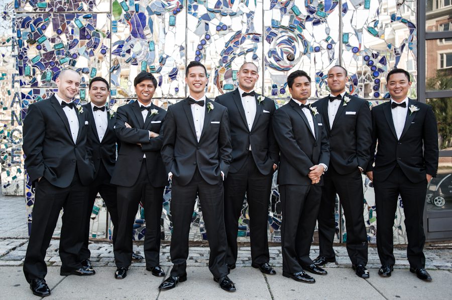 Groomsmens photos in Federal Hill in Baltimore, MD. Captured by awesome Ben Lau Photography.