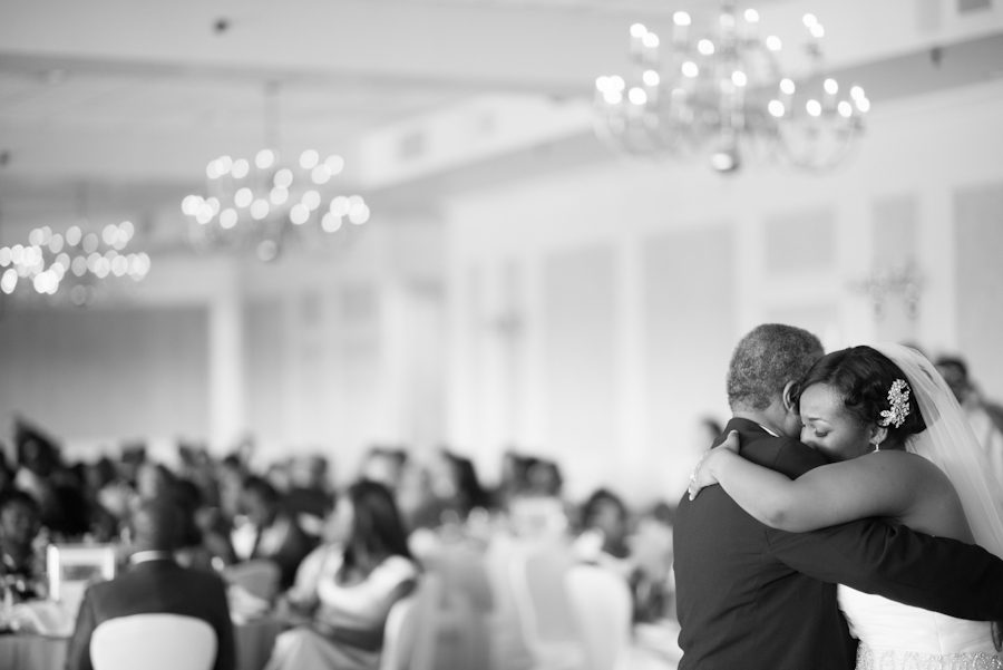 Father and daughter dance at her wedding at the Coral House in Baldwin, NY. Captured by awesome NJ wedding photographer Ben Lau.