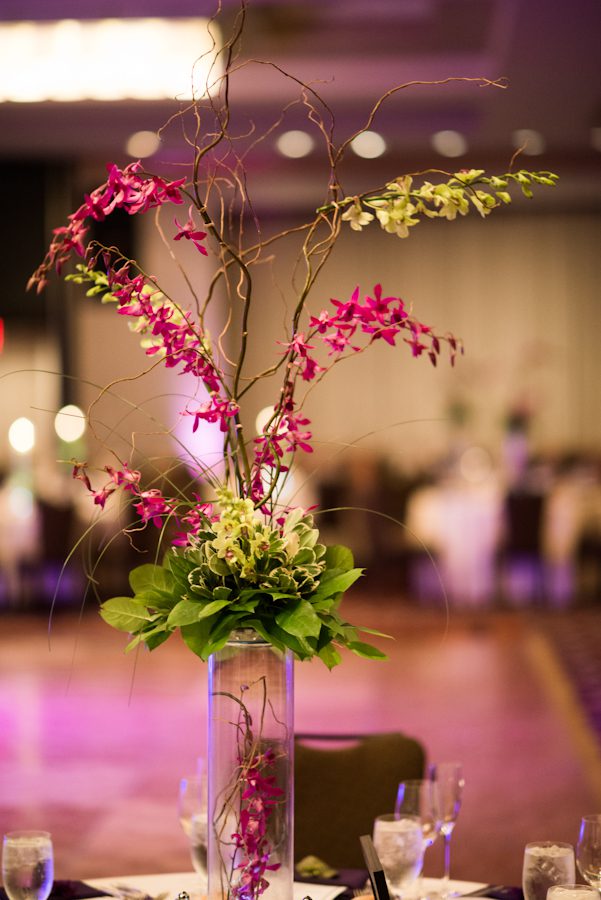 Floral centerpieces for Tessa and Dave's wedding reception at the Heldrich Hotel in New Brunswick, NJ. Captured by awesome northern NJ wedding photographer Ben Lau.