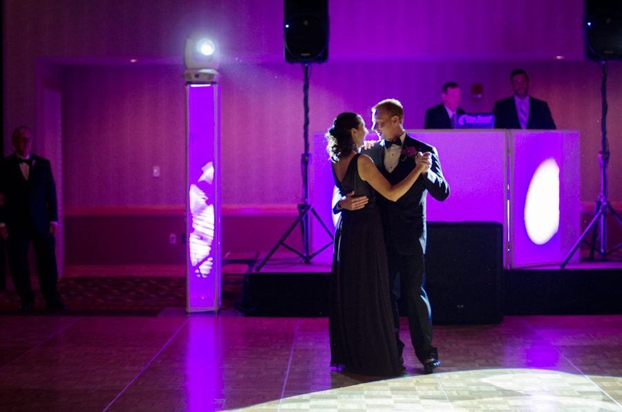 Groom dances with his sister during Tessa and Dave's wedding reception at the Heldrich Hotel in New Brunswick, NJ. Captured by awesome northern NJ wedding photographer Ben Lau.