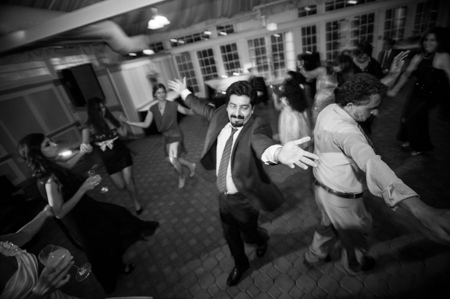 Dancing at Negar and Jason's wedding reception at the Liberty House in Jersey City, NJ. Captured by northern NJ wedding photographer Ben Lau.
