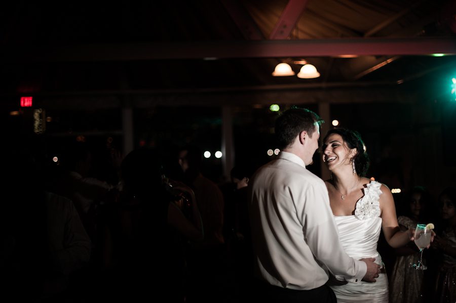 Bride and groom dance on their wedding night at the Liberty House in Jersey City, NJ. Captured by northern NJ wedding photographer Ben Lau.