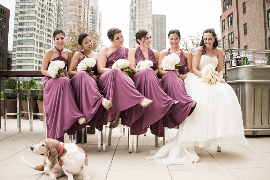Bridal party portraits at a wedding at the Eventi Hotel in New York City. Captured by NYC wedding photographer Ben Lau.