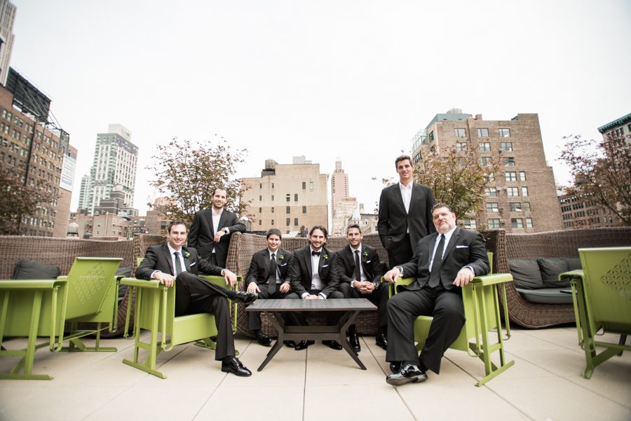 Groomsmen portraits at Margot and Alex's wedding at the Eventi Hotel in New York City. Captured by NYC wedding photographer Ben Lau.