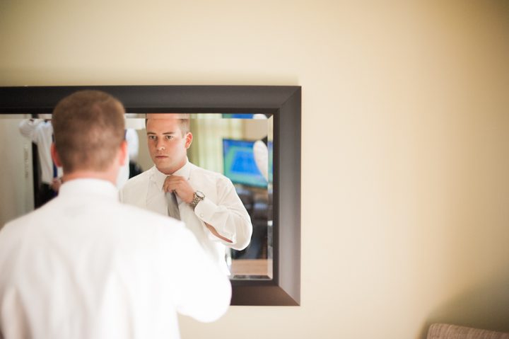 Groom gets ready for his Neshanic Valley Golf Course wedding in Neshanic Station, NJ. Captured by northern NJ wedding photographer Ben Lau.