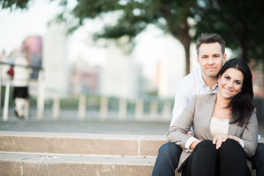 Amedea pose during their engagement session with NYC wedding photographer Ben Lau.