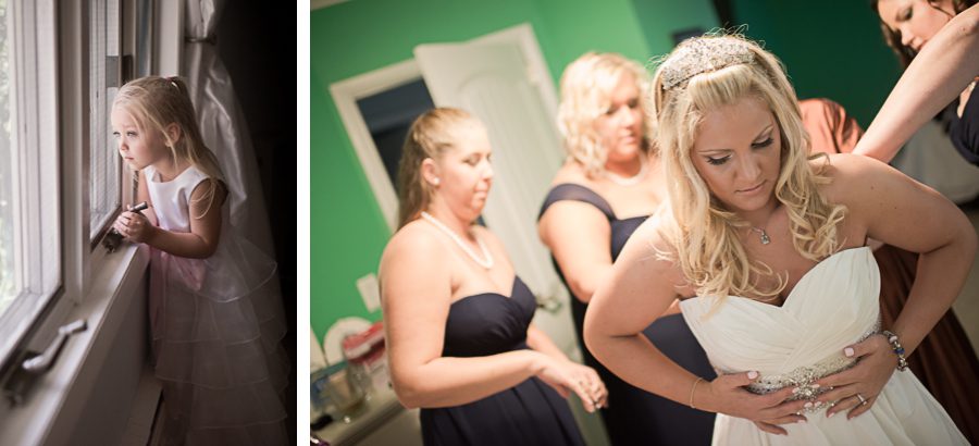 Bridal prep for Joe and Fran's wedding at the Baltimore Yacht Club. Captured by Baltimore wedding photographer Ben Lau.