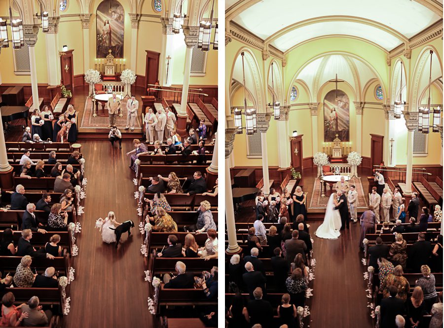 Joe and Fran's wedding ceremony at Notre Dame of Maryland. Captured by Baltimore wedding photographer Ben Lau.