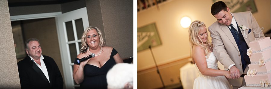 Joe and Fran's wedding reception at the Baltimore Yacht Club. Captured by Baltimore wedding photographer Ben Lau.