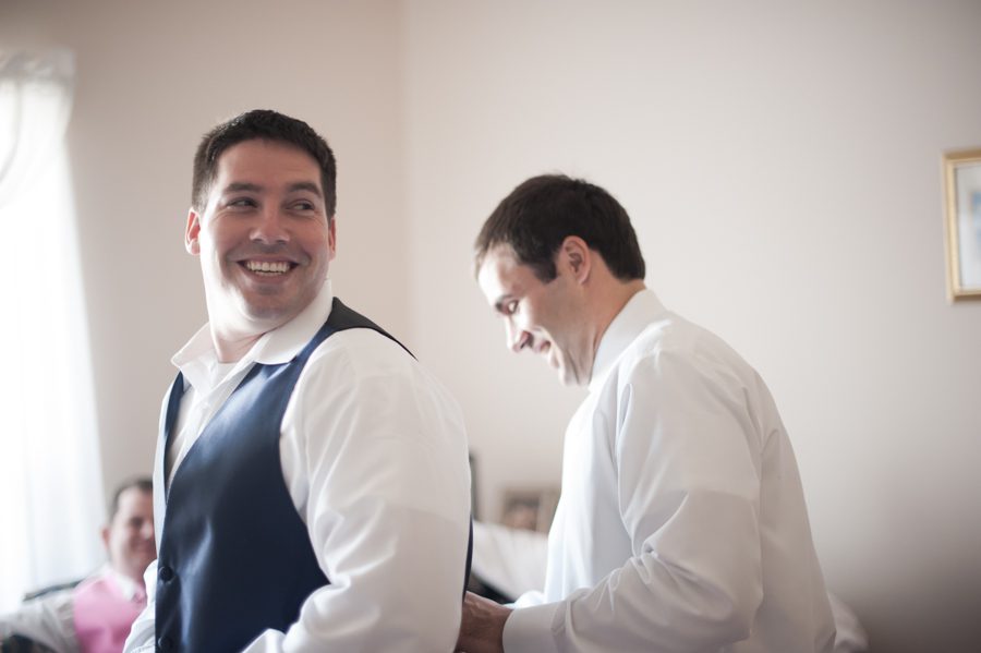 Groom's prep for a wedding at the Baltimore Yacht Club. Captured by Baltimore wedding photographer Ben Lau.
