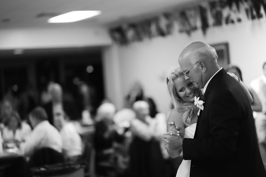 First dances during a wedding at the Baltimore Yacht Club. Captured by Baltimore wedding photographer Ben Lau.