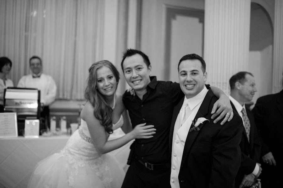 Ben Lau with Lauren and Tony at their wedding in The Belvedere Hotel in Baltimore.