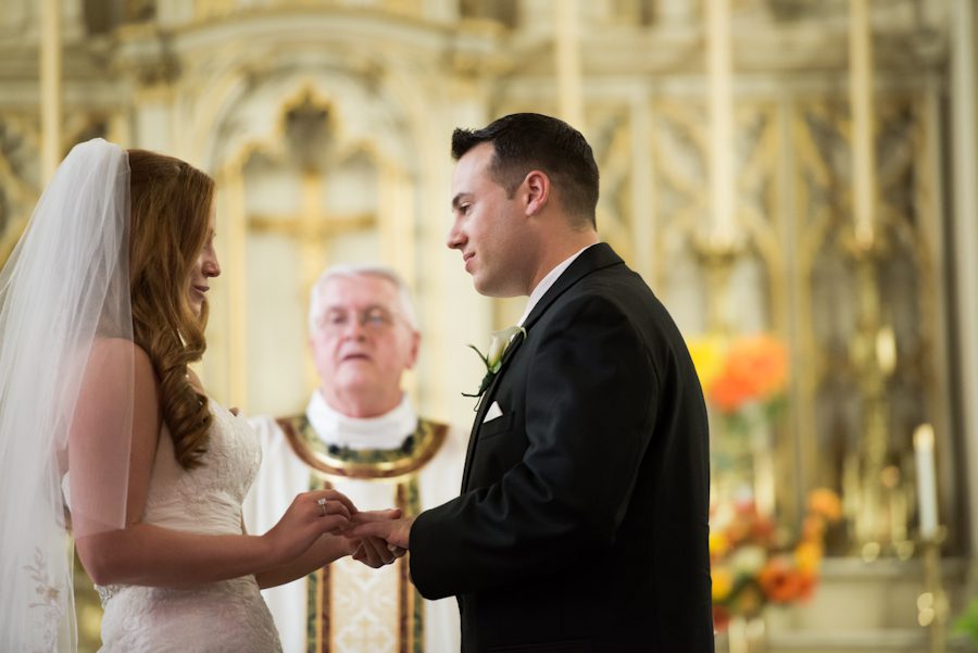 Wedding ceremony at St. Alphonsus in Baltimore, MD. Captured by Ben Lau Photography.