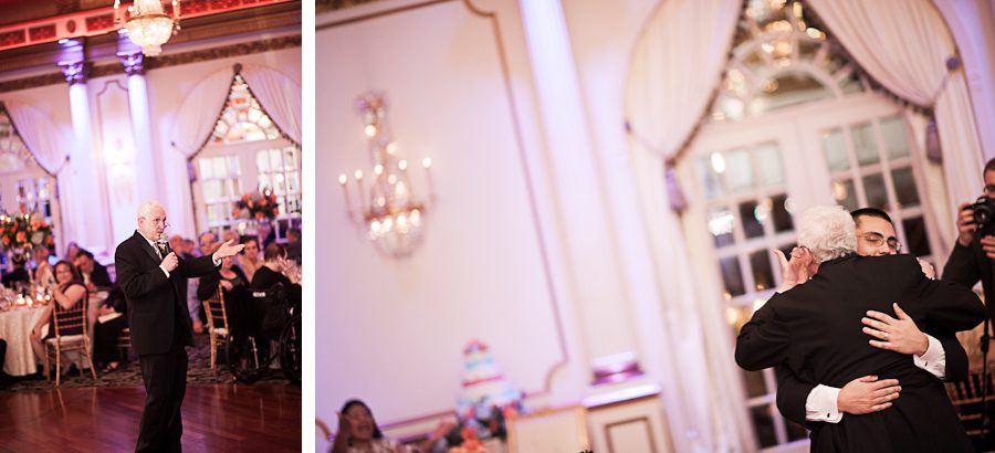Speeches during a wedding at the Crystal Plaza in Livingston, NJ. Captured by NJ wedding photographer Ben Lau.