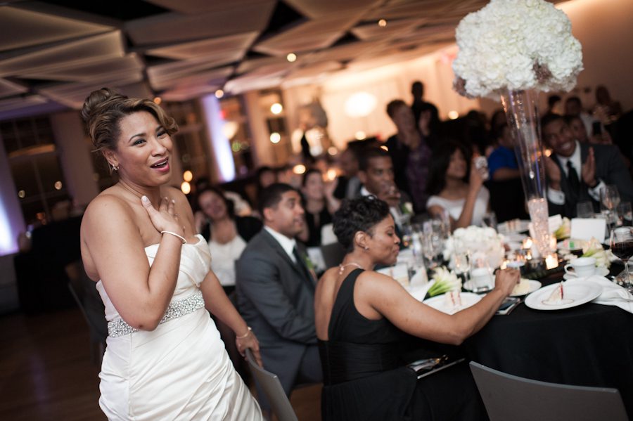 Wedding reception at the Maritime Park in Jersey City, NJ. Captured by NJ wedding photographer Ben Lau.