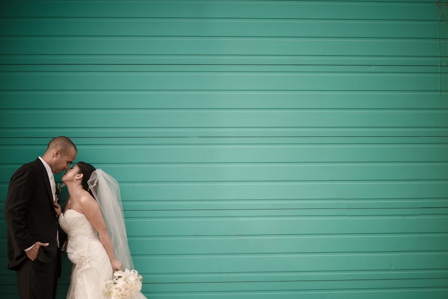 Bride and groom pose for their portraits in Northern VA. Caputred by Northern Virginia wedding photographer Ben Lau.