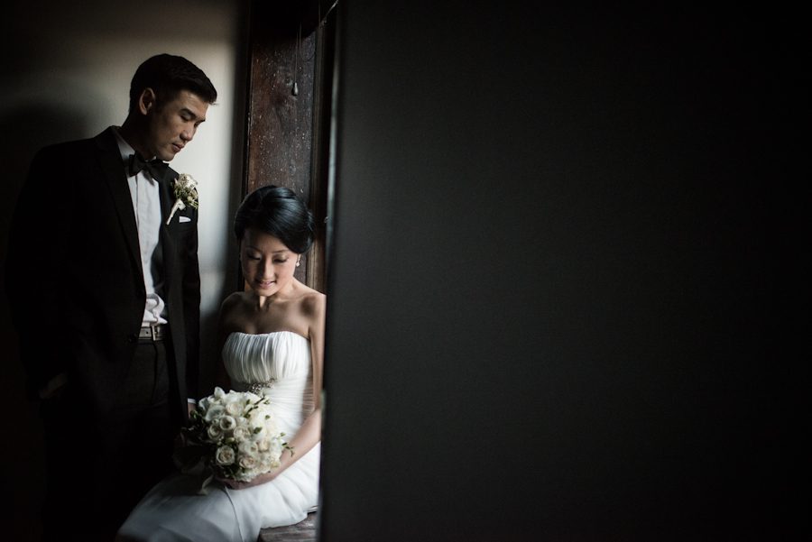 Wedding portraits at Morans in Chelsea. Captured by NYC wedding photographer Ben Lau.