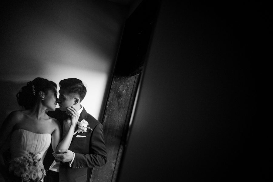 Wedding portraits at Morans in Chelsea. Captured by NYC wedding photographer Ben Lau.