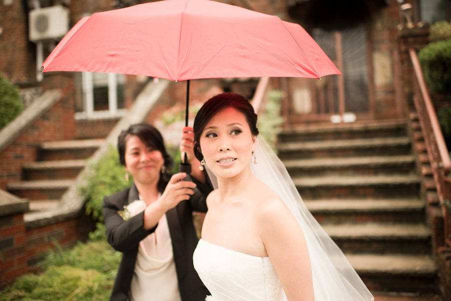 Bride on her way to her wedding in Brooklyn, NY. Captured by Ben Lau Photography.
