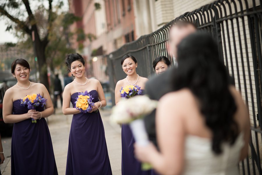 First look for Jenny and Jeff's wedding at Snug Harbor in Staten Island. Captured by NYC wedding photographer Ben Lau.