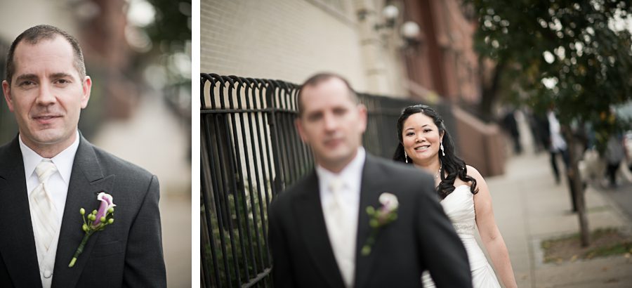 First look for Jenny and Jeff's wedding at Snug Harbor in Staten Island. Captured by NYC wedding photographer Ben Lau.
