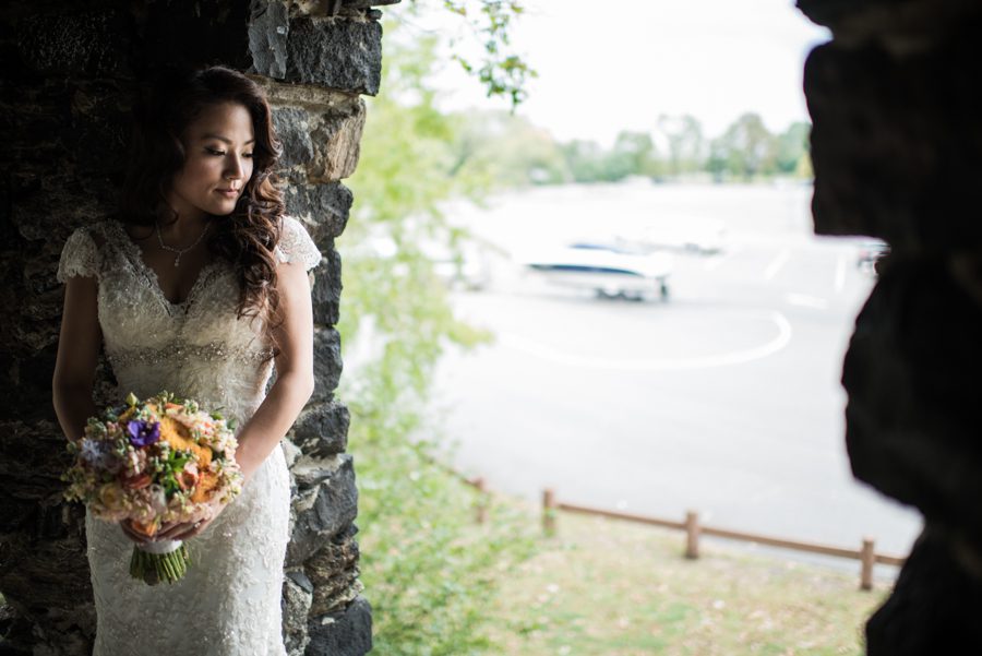 Bridal portraits before Sally and Terence's wedding at the VIP Country Club in Westchester, NY. Captured by NYC wedding photographer Ben Lau.