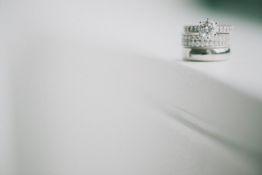 Wedding rings at the Bryant Park Hotel, NY. Captured by NYC wedding photographer Ben Lau.