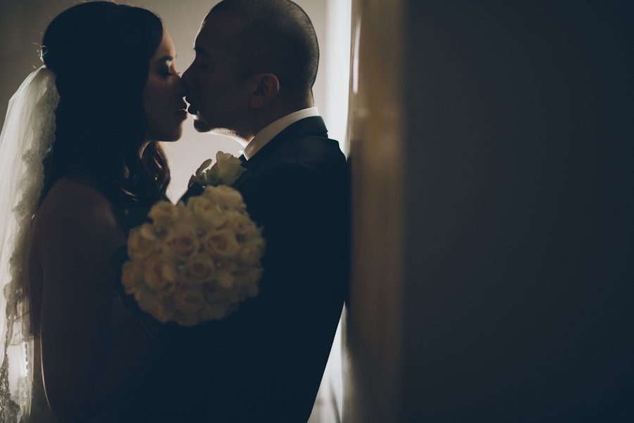 Bride and groom portraits at the Douglaston Manor. Captured by NYC wedding photographer Ben Lau.