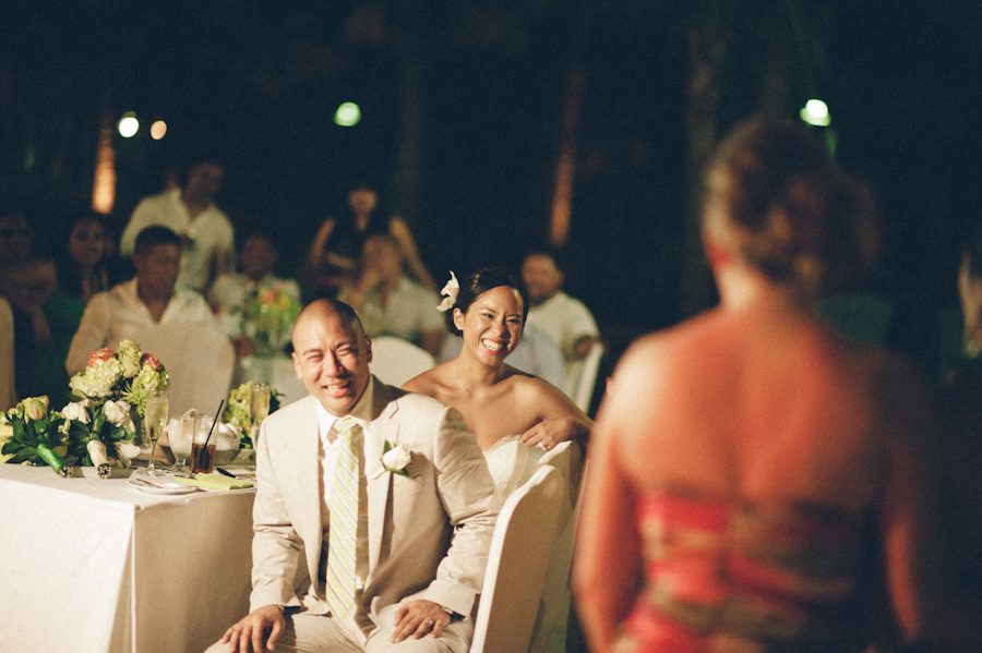 Speeches during a Radisson Aruba wedding. Captured by destination wedding photographer Ben Lau.