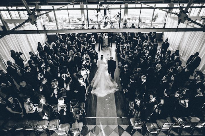 Wedding ceremony at the Liberty House in Jersey City, NJ. Captured by NYC wedding photographer Ben Lau.