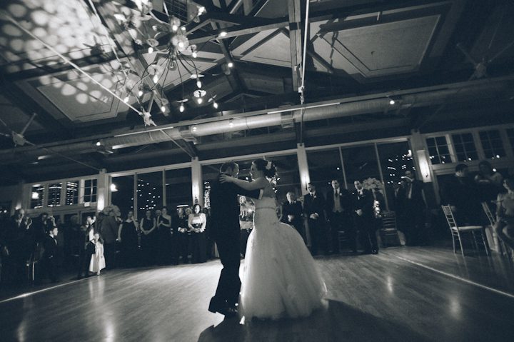 First dance during a wedding reception at the Liberty House in Jersey City, NJ. Captured by NYC wedding photographer Ben Lau.