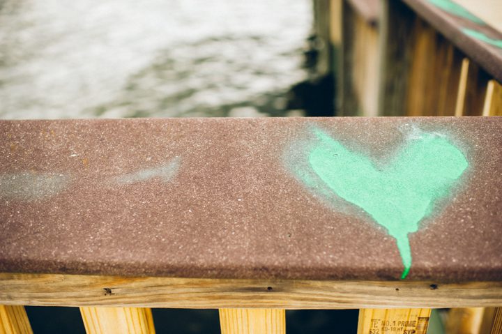 Spraypainted heart during a Baltimore engagement session with Ben Lau Photography.