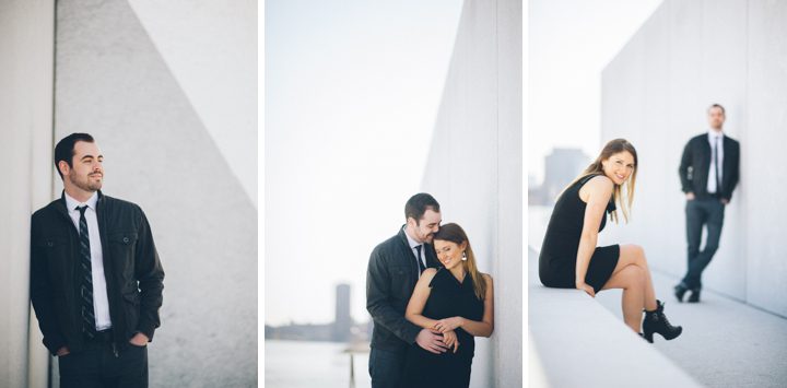 Couples pose on Roosevelt Island during their NYC engagement session with Ben Lau Photography.
