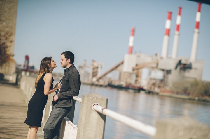 Roosevelt Island engagement session. Captured by NYC wedding photographer Ben Lau.