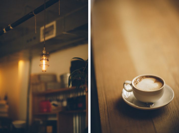 Cups of coffee in Jersey City during an engagement session with NYC wedding photographer Ben Lau.