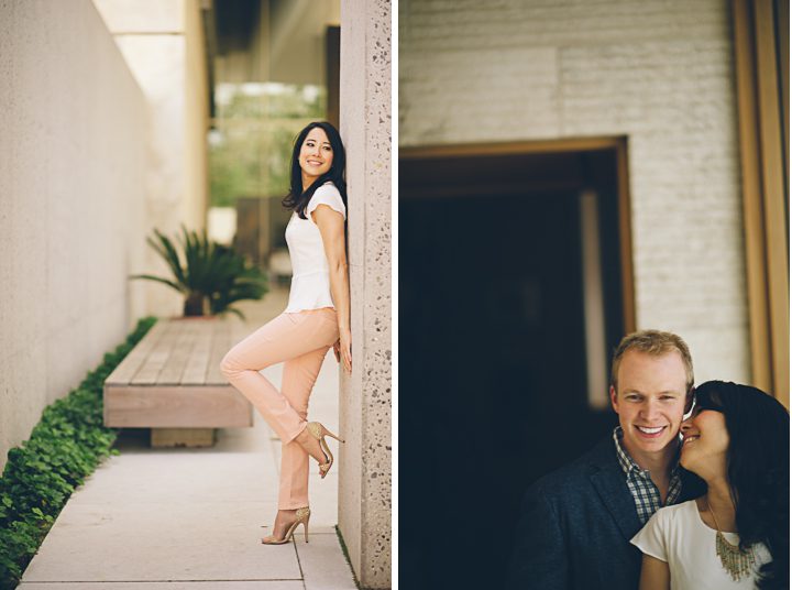 Melissa and Joe's engagement session at the Barnes Foundation in Philadelphia, PA. Captured by NJ wedding photographer Ben Lau.