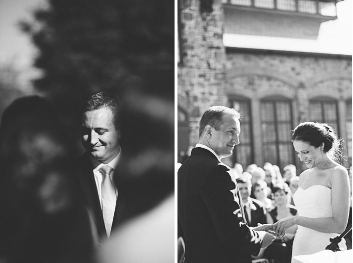 Kathleen and Tim's wedding ceremony at the Phoenixville Foundry in Phoenixville, Pa. Captured by Northern NY wedding photographer Ben Lau.