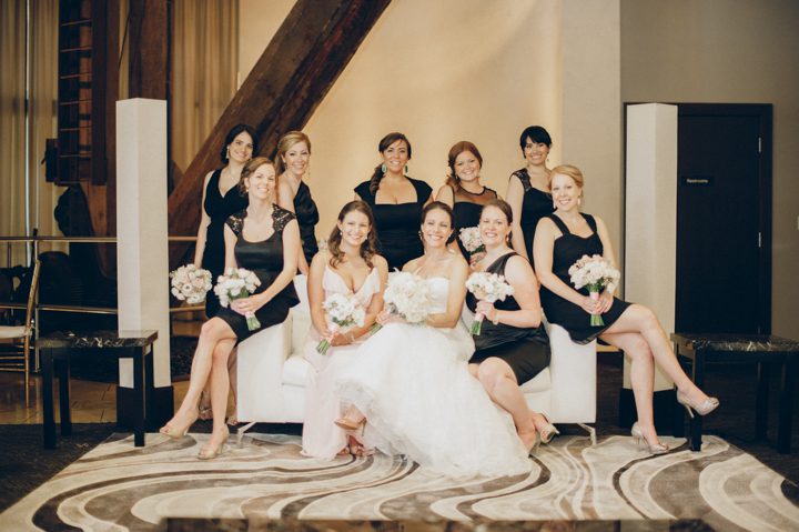 Bridal party portraits at the Phoenixville Foundry in Phoenixville, Pa. Captured by Northern NY wedding photographer Ben Lau.