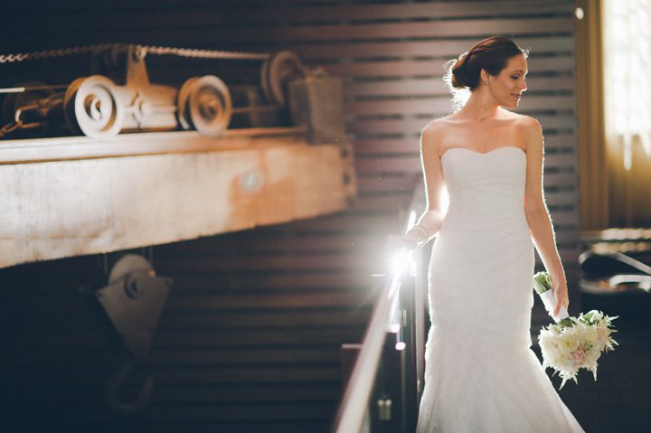 Bridal portraits at the Phoenixville Foundry in Phoenixville, Pa. Captured by Northern NY wedding photographer Ben Lau.