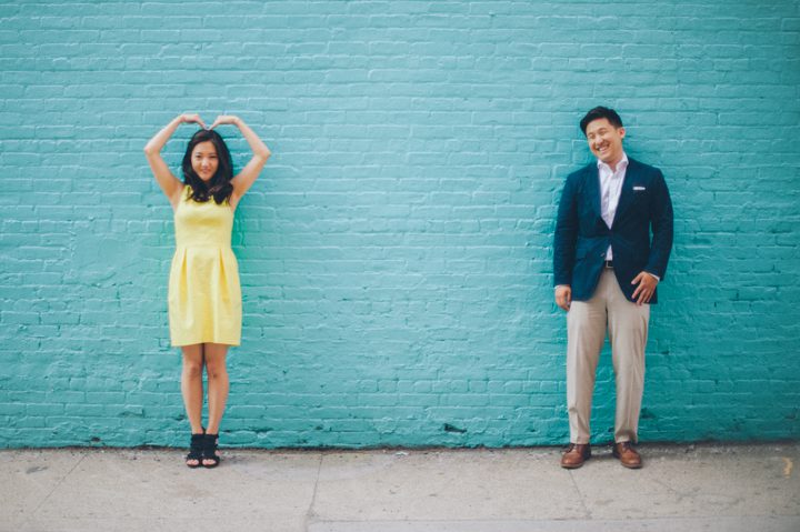 Engagement session in DUMBO with NYC wedding photographer Ben Lau.