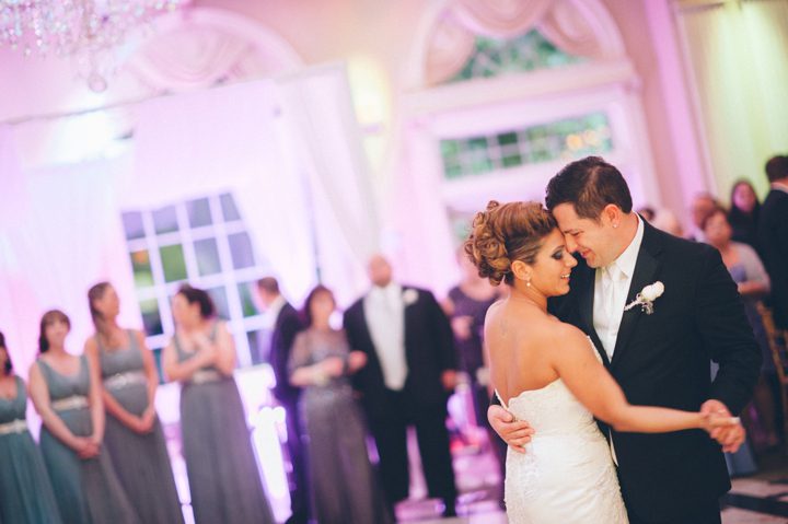 First dance during a wedding reception at the Old Tappan Manor in Old Tappan, NJ. Captured by Northern New Jersey Wedding Photographer Ben Lau.