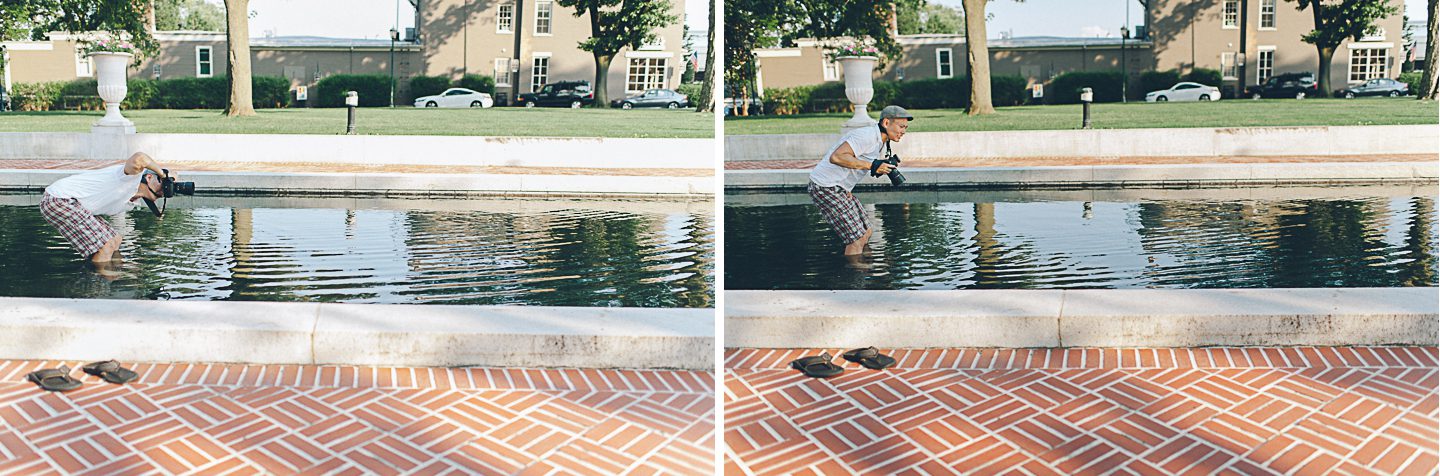 Behind the scenes of an engagement session in Morristown with NJ wedding photographer Ben Lau.