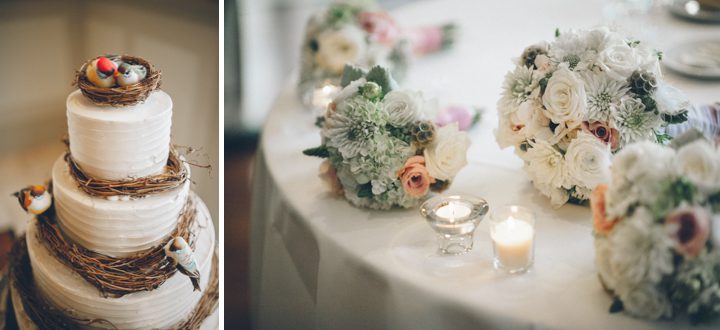 Cake details for a wedding reception at the Stone House in Stirling Ridge. Captured by NJ wedding photographer Ben Lau.