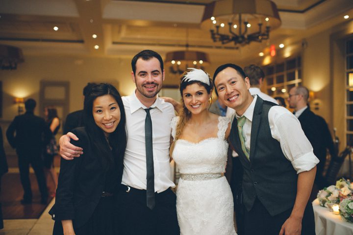 Ben Lau and Karis Lau with Marilyn and Taylor at the Stone House in Stirling Ridge. Captured by NJ wedding photographer Ben Lau.